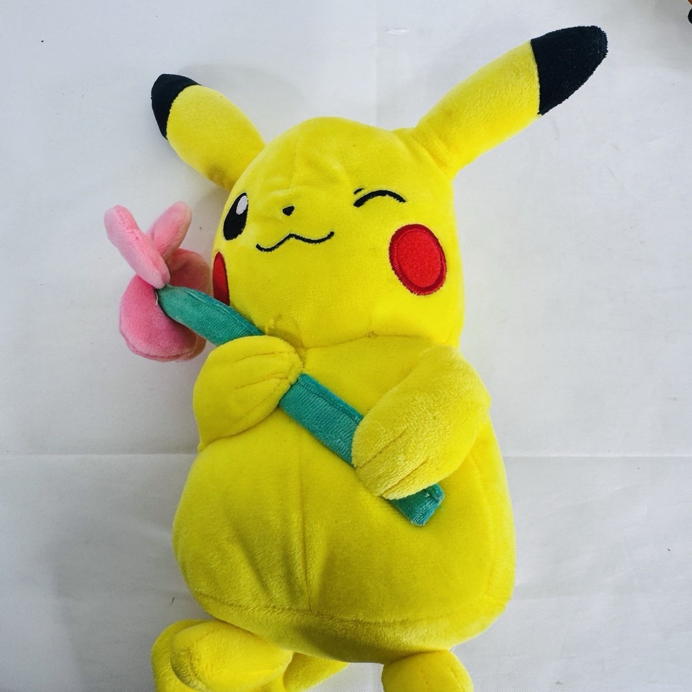 Pokemon Pikachu with Pink Flower 8 in Plush